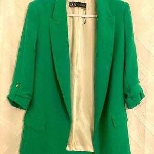 NWOT Zara Women's Vibrant Green Suit Jacket
